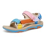 DREAM PAIRS Sandalen Damen Sommer Sandals Women TPR-Sohle & komfortable EVA-Zwischensohle,Size 40.5,Regenbogen,DSA214