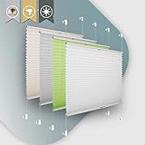 Plissee ohne Bohren Klemmfix 75x120cm(BxH) Weiß Jalousie Sonnenschutz Easyfix Faltrollo Lichtdurchlässig Rollo für Fenster & Tür