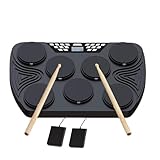 LHMWTWR E Schlagzeug Erwachsene, Schlagzeug Elektronisch, Vielseitiges Set mit Loop-Funktion und Trigger-Eingängen, E-Drum Set für Erwachsene, Perfekt für Einsteiger und Übung zuhause