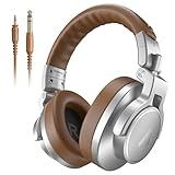 MAONO Professionelle Studio Kopfhörer, Kopfhörer Over Ear mit 6,35 & 3,5mm abnehmbarem Kabel, Geschlossene Design, 50 mm Treiber, für Podcasts, Handy, PC, Mikrofon, Instrumente, MH700 Silber