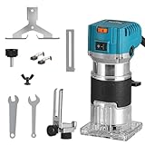 Holzfräse Oberfräse, 800W Einhandfräse Holzschneidemaschine mit Zubehör, 6,35 mm Multifunktionsfräse 28000 U/min Kantenfräse Set für Heimwerker-Holzbearbeitung