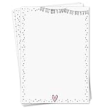 Briefpapier Set Konfetti I 50 Blatt 90 g/m² DIN A4 I stilvolles Schreibpapier vielseitig verwendbar rosa grün weiß I Geburtstag Urkunde Speisekarte I dv425
