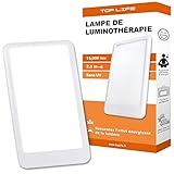 Top Life Lichttherapielampe 15.000 Lux – Leistungsstarkes Licht für besseres Wohlbefinden – Einstellbare Tageslichtlampe mit 3 Intensitäten (6000, 10000, 15000 - Vollspektrum)