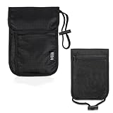 Norhogo Brustbeutel Brusttasche Mit RFID-Schutz, brustbeutel Reise, Anti-Diebstahl Unisex Reisegeldbeutel, brustbeutel Damen und Herren, für Passport, Kreditkarten, Smartphone, Münzen, Geld, schwarz