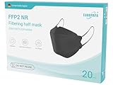 EUROPAPA® 40x FFP2 Fisch-Form Schwarz Masken Atemschutzmaske Staubschutzmasken hygienisch einzelverpackt Stelle zertifiziert EN149 Mundschutzmaske EU2016/425