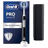 Oral-B Pro Series 1 Elektrische Zahnbürste/Electric Toothbrush, 1 Aufsteckbürste, 3 Putzmodi und Drucksensor für Zahnpflege, Reiseetui, Designed by Braun, black