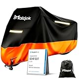 Maizjok Motorrad Abdeckplane Outdoor Motorradabdeckung Wasserdicht 210D Motorrad Garage Plane, Motorradplane Abdeckung Winterfest für Moped Roller Motor Enduro/Straßen 245x105x125cm - Test SEHR GUT