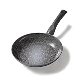 STONELINE Ceramic Bratpfanne 20 cm Keramikpfanne Induktion Antihaft Pfanne Keramikbeschichtung mit echten Steinpartikeln, Pfanne PFAS-frei, Für alle Herdarten, Backofengeeignet