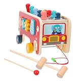 Kisangel 1 Satz Holzspielzeug für Hammer mit Xylophon Motorische Fähigkeiten Fördern Hand Augen Koordination und Kreatives für Kleinkinder