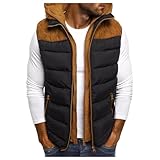 Pamqsen Herren Weste Bodywarmer Steppweste Daunenweste Funktionsweste Vest Ärmellose Sportweste Wärme Freizeit Outdoor Slim Fit Kapuzenweste