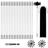 24PCS Kaminbürste Stange Set,Kaminbürste 150mm,Kaminrohr Reinigungsbürste,Schornstein Reinigungsbürsten Kit,mit 20 Flexible Stangen 410mm,2 Bürstenkopf,1 Bohrverbinder+Zubehör, für Kamin Trockner