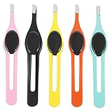 WRITWAA 1 Satz Teiliges Augenbrauen Pinzette Aus Mit Gummiunterlage Praktische Augenbrauen Für Präzises Trimmen Und Styling 5 Stück