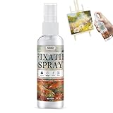 AllisWay Fixativ Spray für Pastellkreide, Fixativ Spray, Fixierspray Acrylfarbe, Fixierspray Pastellkreide für Schützen Buntstifte, Wachsmalstifte, Ölgemälde, Transparent Nach Dem Trocknen, 100ml