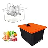 Sous Vide Behälter 12L, Sous Vide Container mit Deckel und Rack,Niedertemperatur Garschrank,Vakuumgarschüssel Zum Einweichen Garen Für Küchengebrauch Fleisch Marinieren Huhn Rind Steak(Frei von BPA)