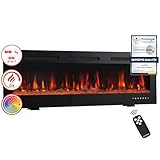 KAMINIO Elektrokamin Marlon - Elektrischer 3-in-1 Kamin mit Heizung, 3D-Flammeneffekt, 12 Flammenfarben, Fernbedienung (36 Zoll)