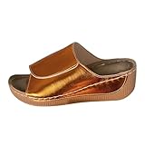 Damenstiefel, Größe 40, breite gestreifte, dicke Fischmaul, lässige Hausschuhe, Damenschuhe, Größe 40, Orange, 39.5 EU