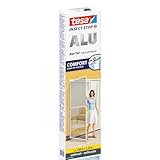 tesa Insect Stop ALU COMFORT Fliegengitter für Türen - Insektengitter mit Aluminium-Rahmen & Clear View - Tür Insektenschutz - Anthrazit, 100 cm x 220 cm