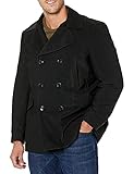 LN LUCIANO NATAZZI Herren Men's Double Breasted PEA Coat Caban-Jacke, schwarz, 52 US-62 EU