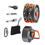 iplusmile 1 Satz Camping-Kochgeschirr-Set kochgeschirr Outdoor Outdoor-kochgeschirr Camping Kochgeschirr für Trekking Camping besteckset Campingtopf Campingzubehör Faltbarer Topf Orange