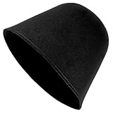 Happyyami Saunakappe kopfschutz heriditary Bucket Hats für Herren wasserdichte Fischerhüte für Herren badezubehör wischeimer bequemer Hut für die Sauna Saunahut für Herren gefühlt Black