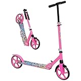 AIYAPLAY Kids Scooter, Faltbarer Kick Scooter mit verstellbarem Lenker, 200mm großes Rad, hintere Schutzblechbremse, Geschenk für 6-12 Jahre, Jungen und Mädchen, Pink