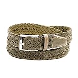 So Milano Herren Flechtgürtel aus Wildleder/Wildledergürtel, Made in Italy, braun (95 cm)