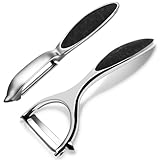 2S Schäler Set,Sparschäler Pendelklinge 14,5cm, Sparschäler 16.5 cm,Gemüseschäler rostfrei, Gemüseschäler einschneidig, Pendelschäler,Edelstahl poliert, Kartoffelschäler Schälfix