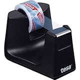 tesa Easy Cut SMART Klebebandabroller für Tische/Kompakter Tischabroller mit Anti-Rutsch-Technologie für Klebefilm, inkl 1 Rolle tesafilm Eco & Clear