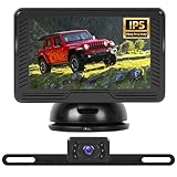 Motorsi 4.3 Zoll Funk Rückfahrkameras mit Wireless Einparkhilfe, IPS Digital Kabellos Rückfahrkamera Set Unterstützt Kamera,Wasserdicht IP69, Nachtsicht, Anti-Interferenz für LKW Wohnwagen Anhänger