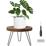 Calenxy Pflanzenständer Holz, 25x17cm Blumenhocker Rund Hohe Belastung Blumenständer für Verschiedene Topfgrößen Pflanzenregal Pflanzenhocker für Haus Innen Außen Dekoration