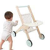 Baby Lauflernwagen mit Rädern - Holz Einkaufswagen Spielzeug Schiebespielzeug - Interaktives Lernspielzeug Kinder Mädchen,Kinder Mädchen Urlaub Geburtstag