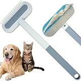 Yvgoov Tierhaarentferner 4 in 1 Fusselrolle wiederverwendbar Katzenhaarentferner mit verlängerter Griff Fusselbürste Tierhaare zum Katzenhaare & Hundehaare für Sofa, Teppich, Bett und Auto