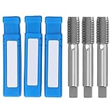 Schnellarbeitsstahl-Maschinengewindebohrer M22, 3-teiliges Set, Gewindeschneidwerkzeug mit Premium-Härteverschleiß für die Verarbeitung von Eisen, Stahl, Kupfer, Aluminium,