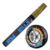 Genérico Reifenmarkierer, schnell trocknend, permanent und nicht verblassend, Stift zum Zeichnen und Beschriften auf Metall und für Fahrzeuge, Motorräder, Fahrräder, Metall und