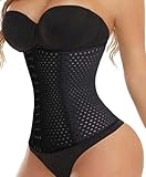 ACPLK Damen Taillentrainer Korsett Shapewear Bauchkontrolle Body Shaper Taillenmieder Sport Girdle, Schwarz, Klein