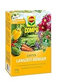 COMPO Garten Langzeit-Dünger für Gartenpflanzen, Umweltschonendere Rezeptur, 6 Monate Langzeitwirkung, 2 kg, 37 m²