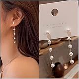 Cimenexe Böhmische Lange Perlenohrringe Gold Baumeln Perlenohrringe Vintage Perlen Ohrstecker Retro Hochzeit Ohrringe Schmuck Für Frauen Und Mädchen