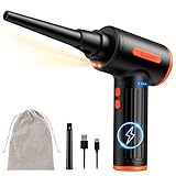 Reesibi Leistungsstarker elektrischer Druckluft-Staubwedel, bürstenloser Motor, 90000 U/min, Staubgebläse-Reiniger, Staubentferner für Computer, Laptop, PC, Kamera, Tastatur, Auto, 7600 mAh