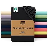 Utopia Bedding - Spannbettlaken 180x200cm - Schwarz - Gebürstete Polyester-Mikrofaser Spannbetttuch - 35 cm Tiefe Tasche