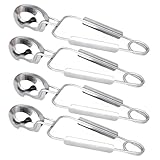 4 Stück Schneckenzange Besteck - Lebensmittelzange Edelstahl - Verbrühschutz-Hohlkopf-Geschirr-Schneckenzange - Geeignet Picknick Hochzeitsfeier Bar Familienrestaurant Hotel Buffet Grill Dessert