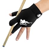 Roaming Schnell trocknender atmungsaktiver Billard-Shooter-Handschuh für Carom, Pool, Snooker, Queue, Sporthandschuh, passt auf die linke Hand (Schwarz, Größe L/XL)