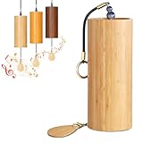 Klangspiel aus Bambus, Meditationsglocken für draußen, Zen, Windspiel als Dekoration für Zuhause, Yoga, Tiefenklang-Heilinstrumente, Glockenspiel (Buche)