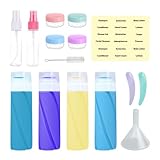 Reise-Shampoo-Behälter, nachfüllbare Shampoo-Sprühflaschen in Reisegröße, tragbares Kosmetik-Flugzeug-Zubehör-Behälter-Set für Dusche, Roadtrip, Körperwaschzubehör