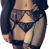 Eowppue Verführerisches Strapsen-Set aus hochwertiger Reizwäsche: Strumpfgürtel, G-String,Strümpfe