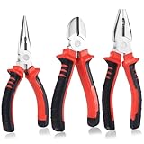 Aoyfuwell 3-tlg Zangenset, Universelle Kombinationszange, Seitenschneider 160 mm, Spitzzange 160 mm, Kombizange 170 mm – geeignet für Haushaltsreparaturen, Profis und professionelle DIY-Werkzeuge