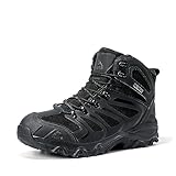 NORTIV 8 Herren Outdoorschuhe Wanderstiefel Trekking Wanderschuhe Wasserdicht Mid Kletterschuhe Bergsteigen Klettern Wandern Schuhe Hiking Boots,Size 42,Alles Schwarz,160448_M-E