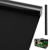 Tutamaz Haftender Aquariumhintergrund, 40 x 200cm Statisch Haftender Aquarium Hintergrund Tapetendekorationen Schwarzer Hintergrund für Aquarien