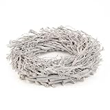 Holzkranz weiß Ø 45cm Adventskranz Äste Zweige Türkranz Tisch-Deko Tür-Kränze