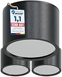 MATO 3x Aufbauspot GX53 schwarz - IP44 Spritzwassergeschützt - Ø80x60mm - Aufbaustrahler mit GX53 Fassung - Aluminium Deckenspots Aufputz 230V, Aufbau Spots Decke, Aufbauleuchte - ohne Leuchtmittel