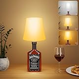 Suright LED Tischlampe Kabellos, Aufladbar Akku Flaschenlampe Stufenlose Dimmbare 3 Farbmodi+RGB,Touch Control Tischleuchte IP54 Wasserdichte Nachttischlampe für Esszimmer, Schlafzimmer,Wohnzimmer